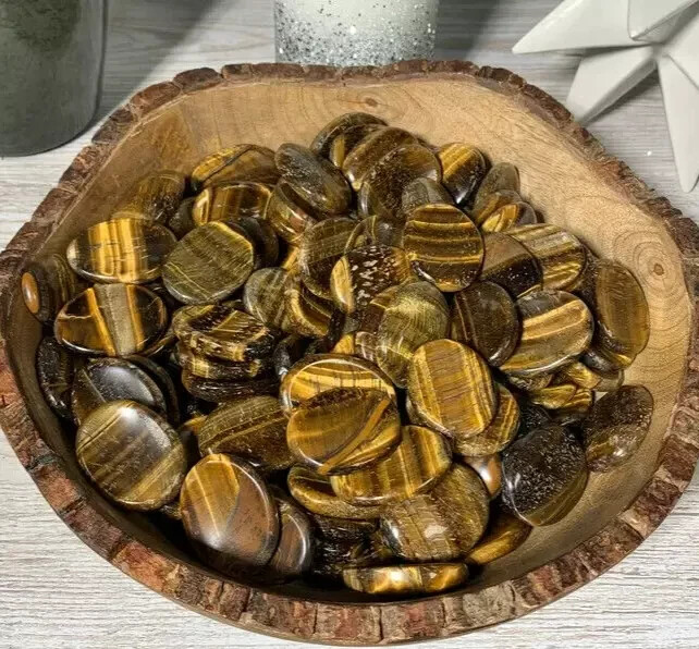 Tiger Eye Worry Stone Healing Crystal Stone Manifest Success Attract Luck