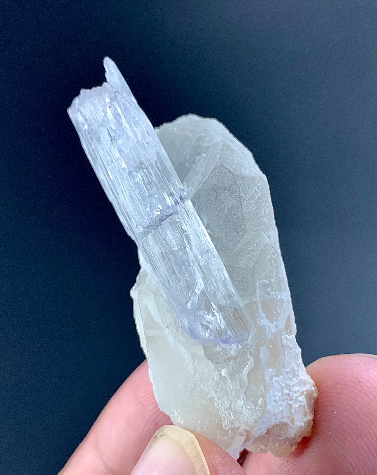 Pink Kunzite Crystal With Quartz From Afghanistan 74 Carat