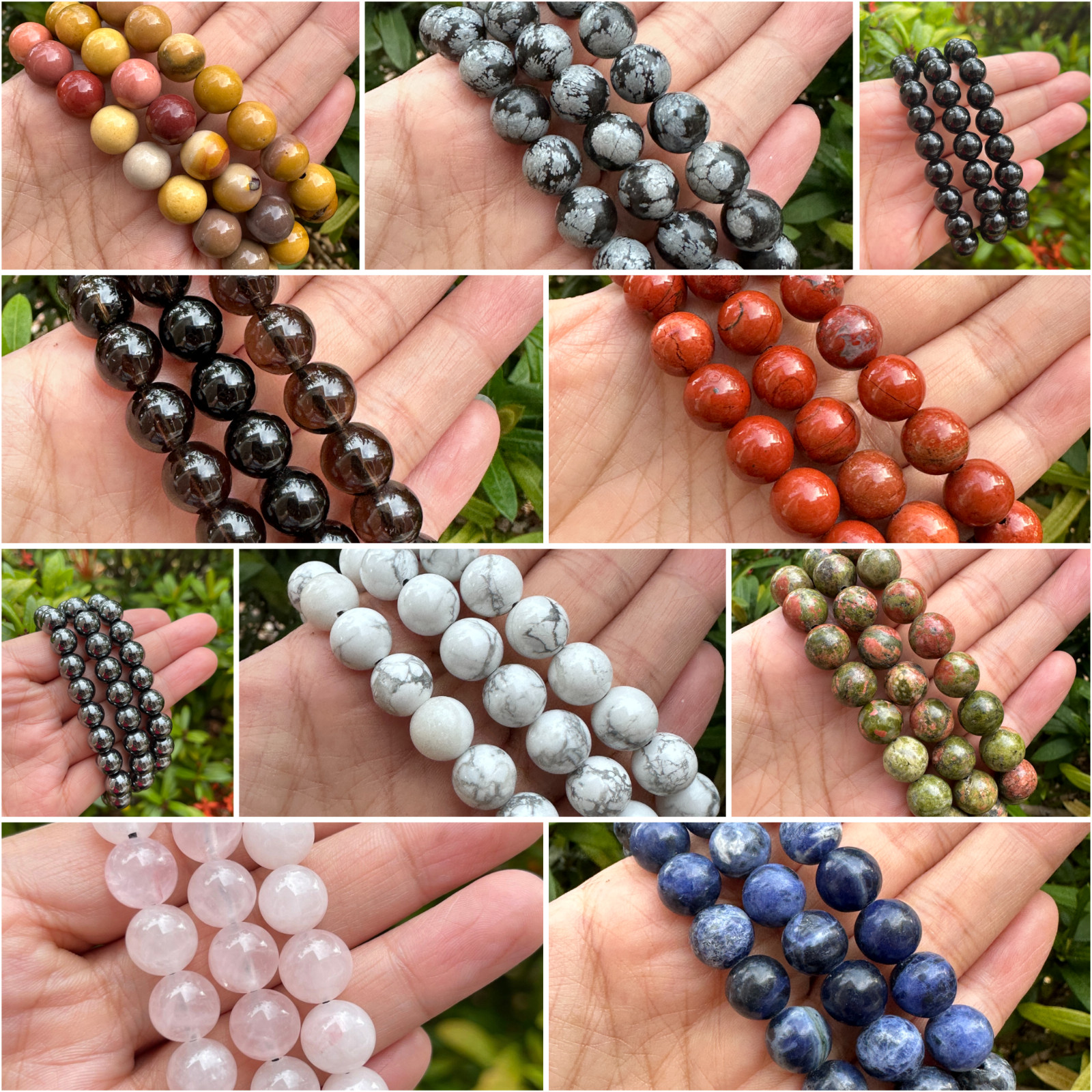 Grade A++ Gemstone Bead Adjustable Bracelet 10mm, Genuine Crystals Bracelets