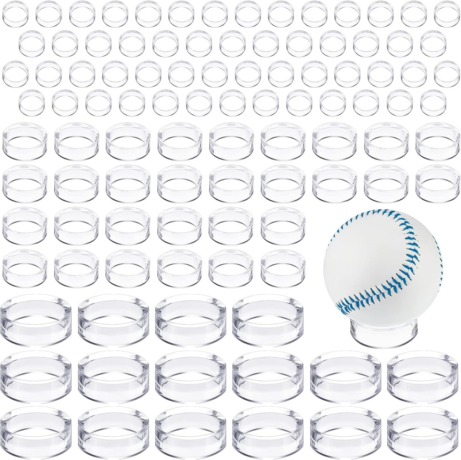 100PCS Clear Acrylic Crystal Sphere Stands Egg Holders for Balls Marbles 3 Sizes