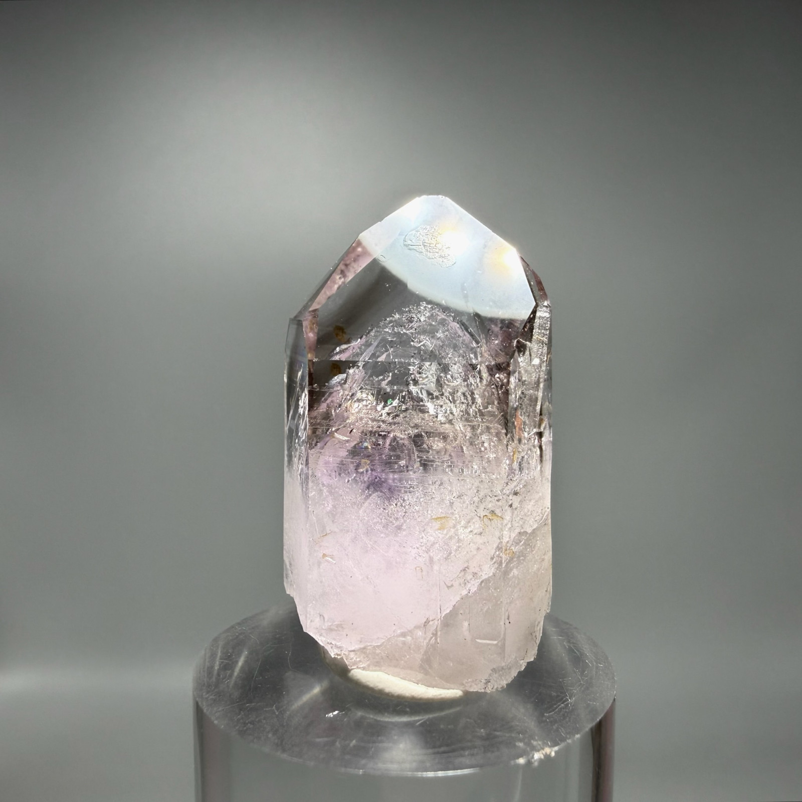 Huge Moving Bubble! Rare Golden Healer Brandberg Smoky Amethyst Enhydro Crystal