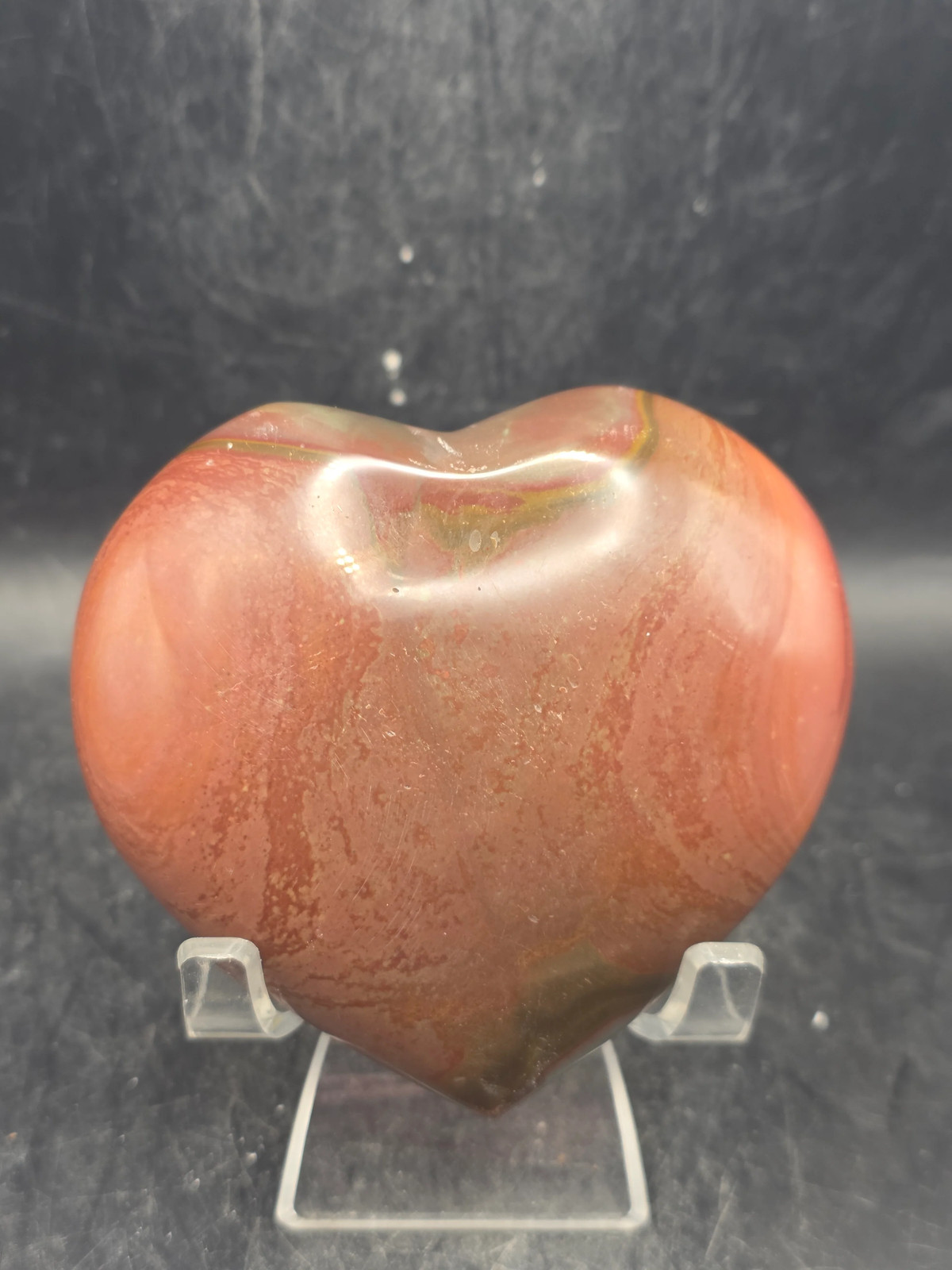 Polychrome jasper heart! 10 ounces, 3.2 inches wide, 3″ tall
