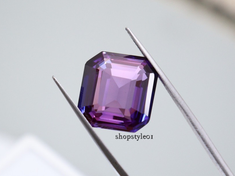 Natural Purple Amethyst 15.40 Ct – Radiant Cut Loose Gemstone (14.6 × 15.7 × 7.0