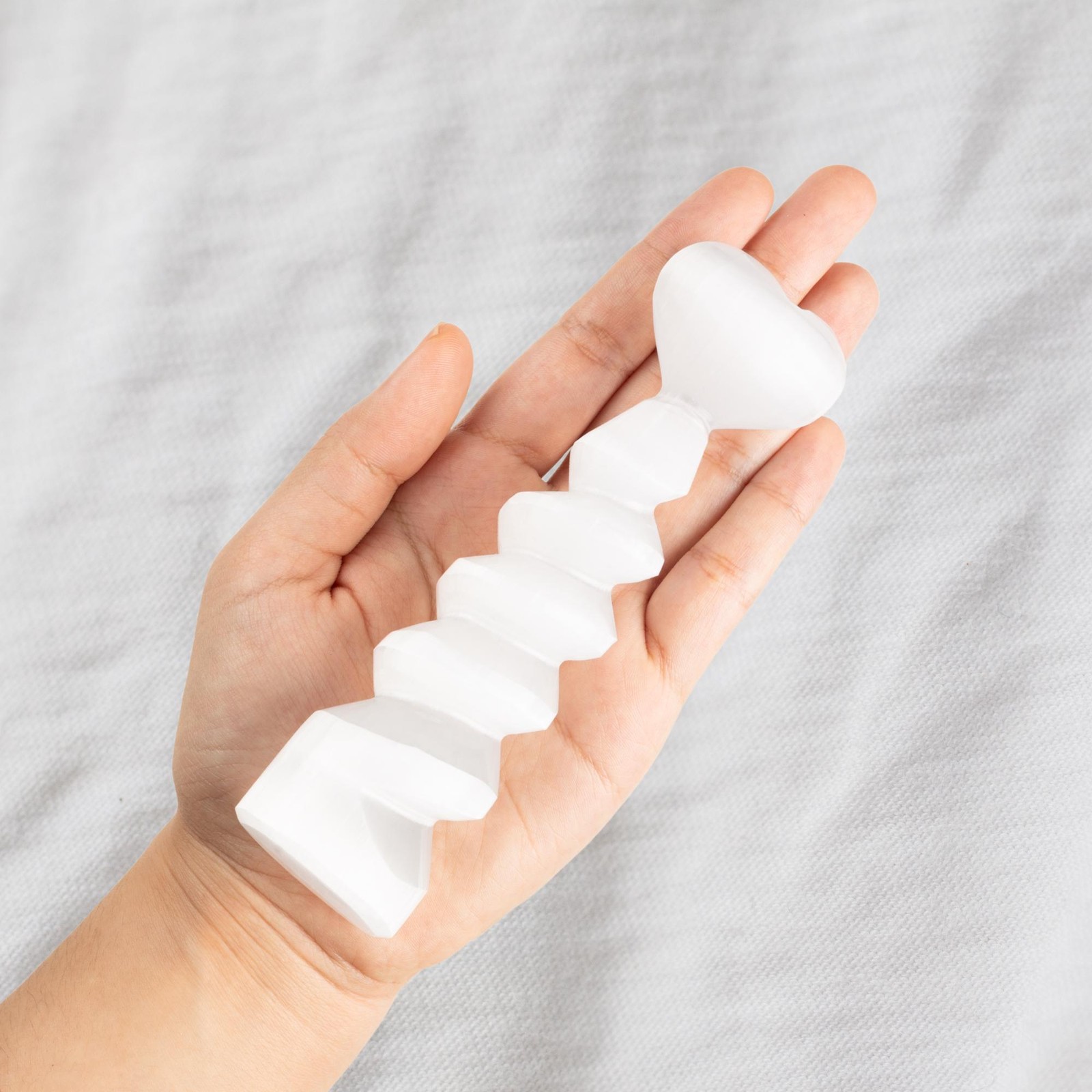 Selenite Spiral Tower Heart Top Natural Crystal Decor Stone Gift Choose Size