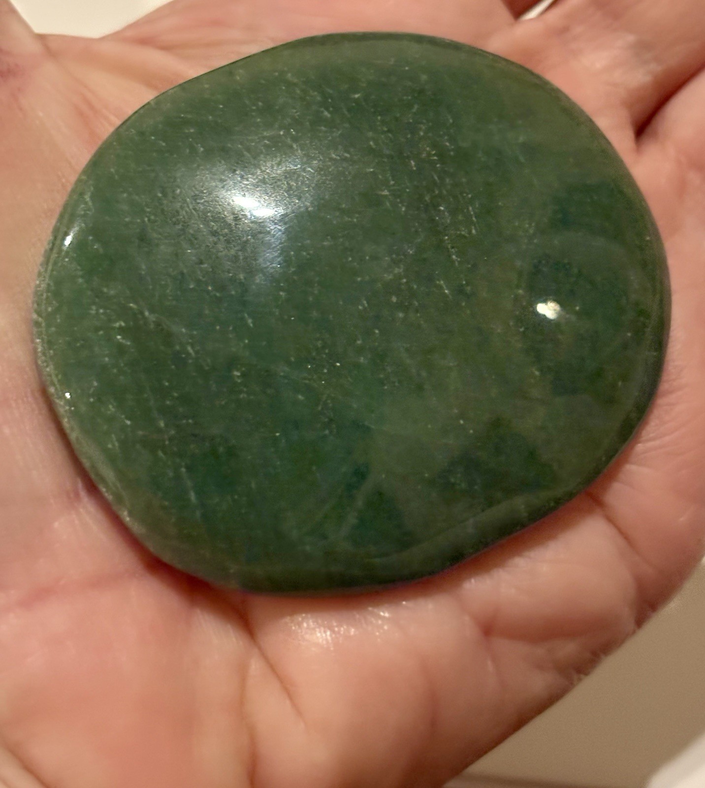 Lot Of 3 Dark Green Aventurine Crystal Palm Stone Worry Stone Reiki Meditation