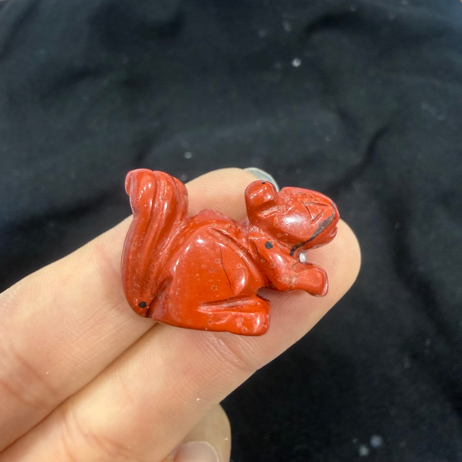 5pc Natural Red jasper Carved Squirrel Quartz Crystal Healing Gift