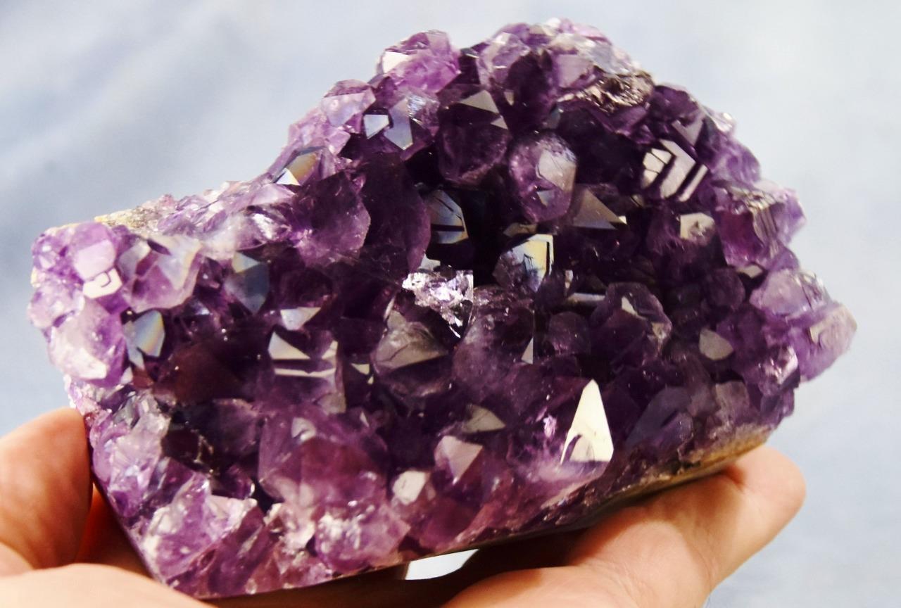 Super Purple Amethyst Geode Cathedral URUGUAY Flat Free Standing 114mm 4.5″ 228c