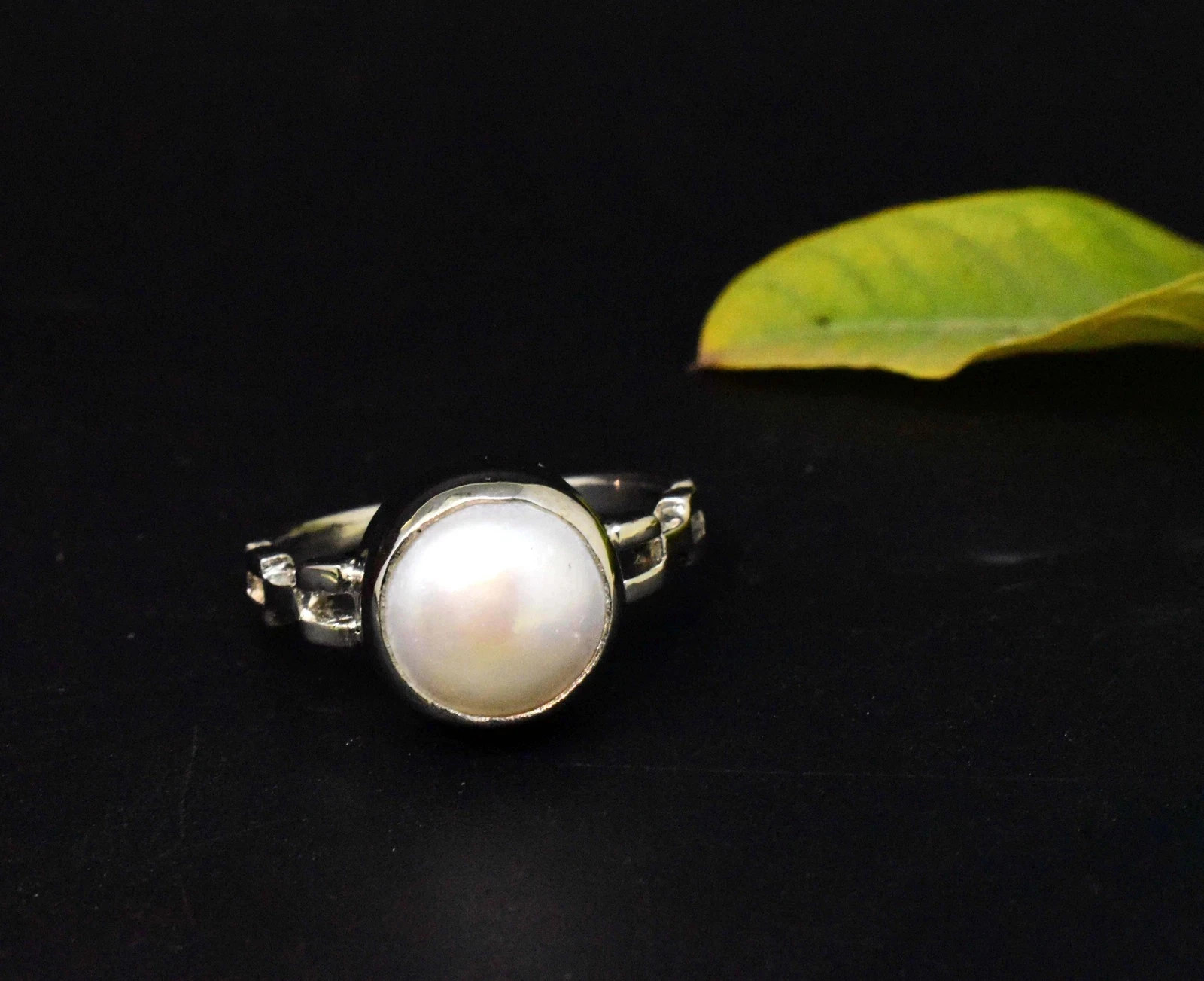Natural Untreated South Sea Pearl Ring 925 Sterling Silver All Sizes Available