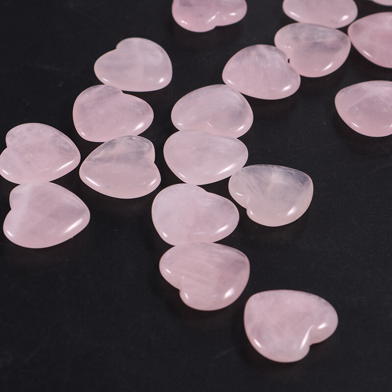 Natural Rose Quartz Healing Gem Stone Small Crystal Stone Heart 20x6mm 30pcs