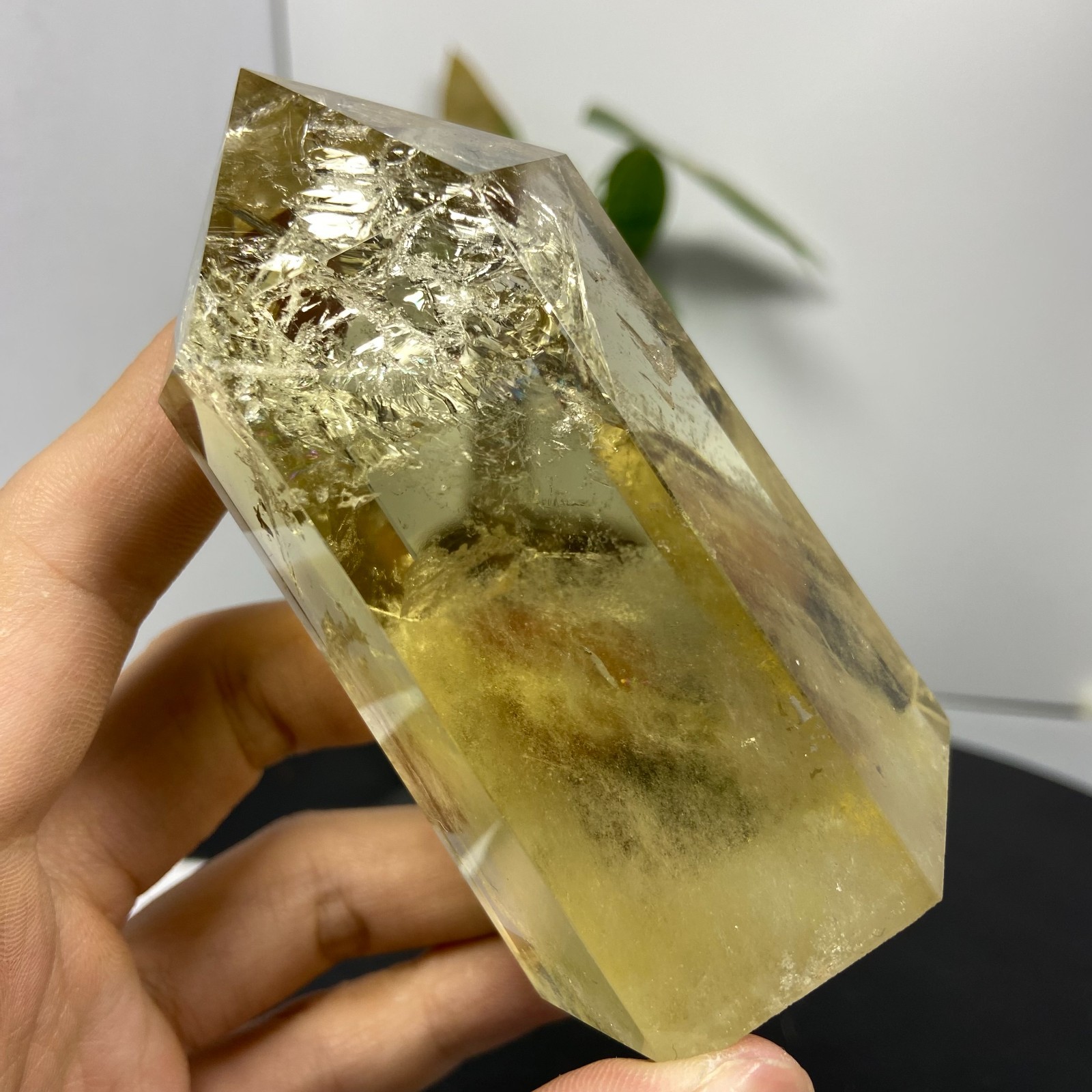 290g Natural smoky Citrine Obelisk Quartz Crystals specimen tower Healing Gems