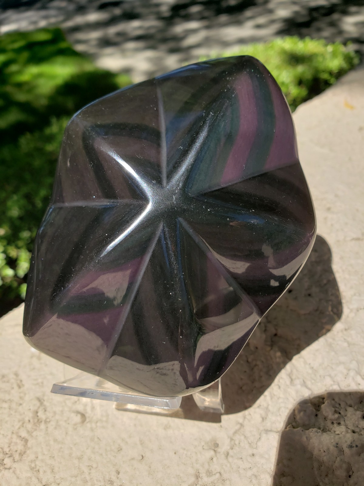 4.5″ Rainbow Obsidian Crystal Puffy Star Free Form, 518g or 1.1 lb