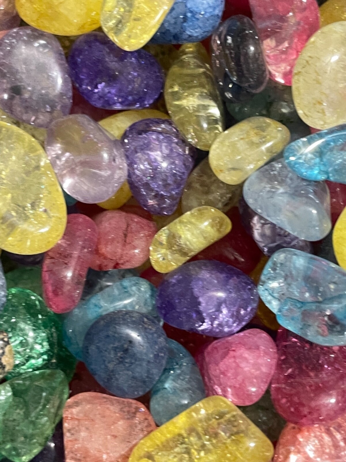 4oz Crackle Quartz Gemstone Tumbled Stones 10-15mm Reiki Healing Crystal Power