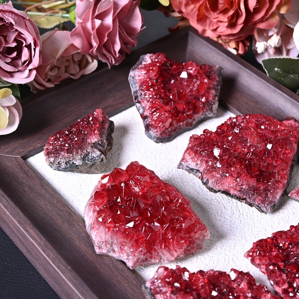 Irregular Claret Crystal Cluster Mineral Quartz Display Healing Decor Gift
