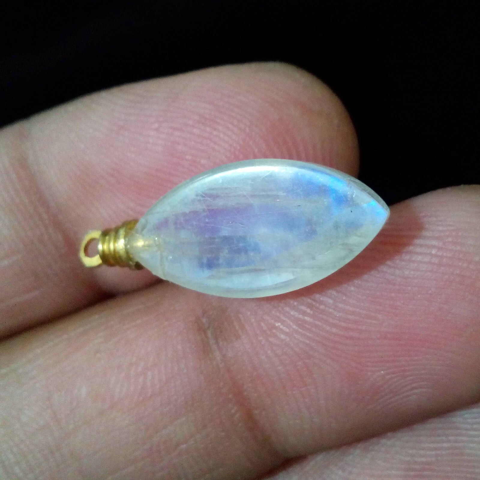 Attractive A+ Rainbow Moonstone Cabochon Drill Marquise 11.50 Crt Loose Gemstone