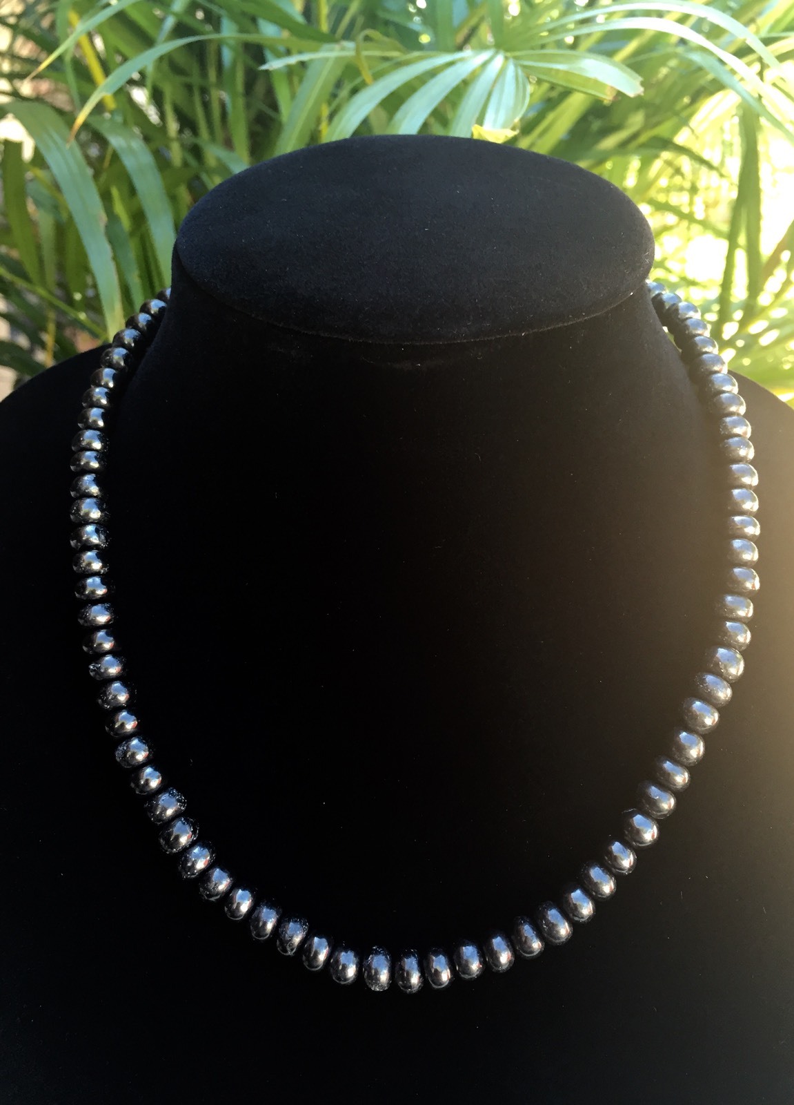 8mm Elite Shungite Necklace Noble Shungite Bead Necklace Chain Karelia Reiki.