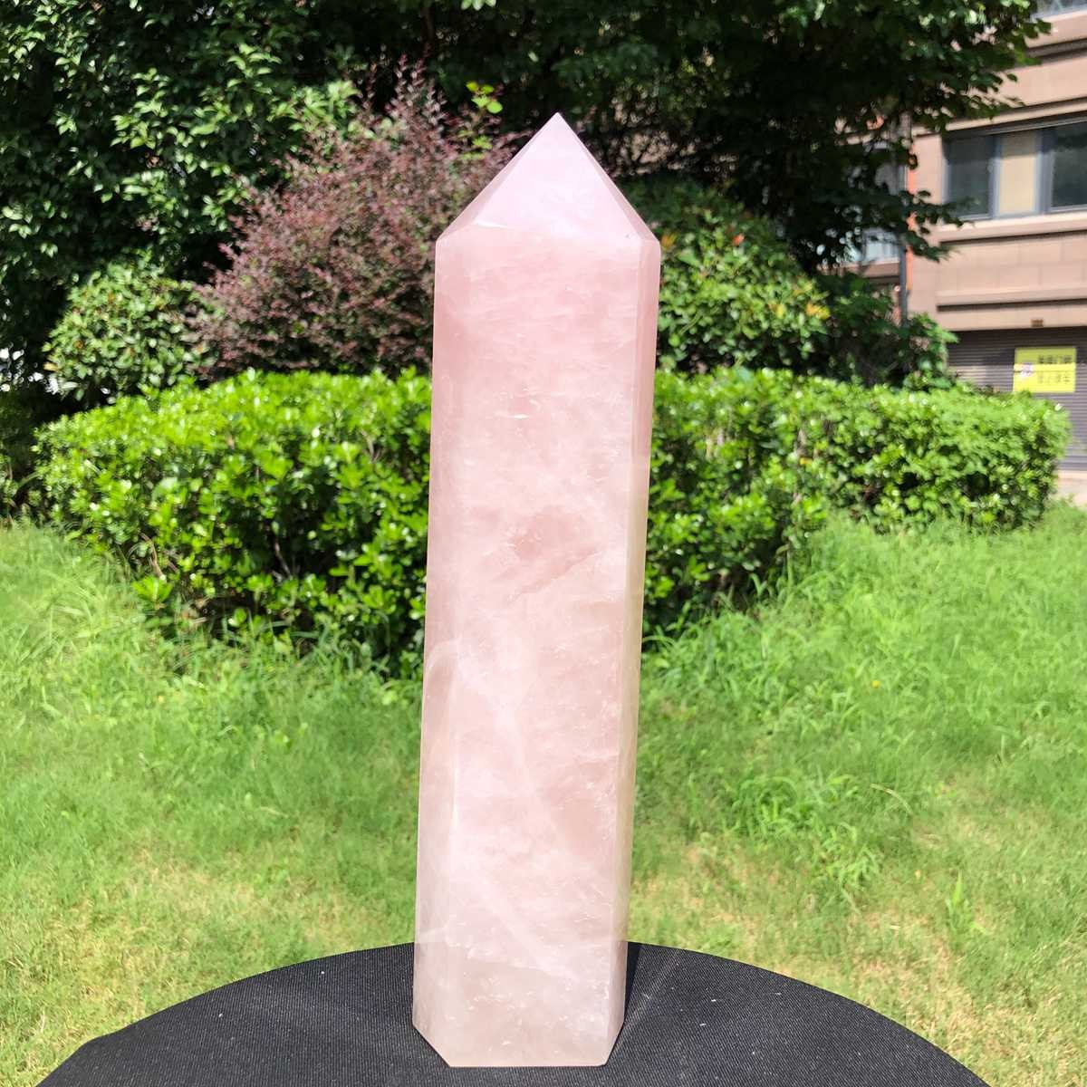4.79LB Natural rose quartz obelisk pink crystal tower point healing decor
