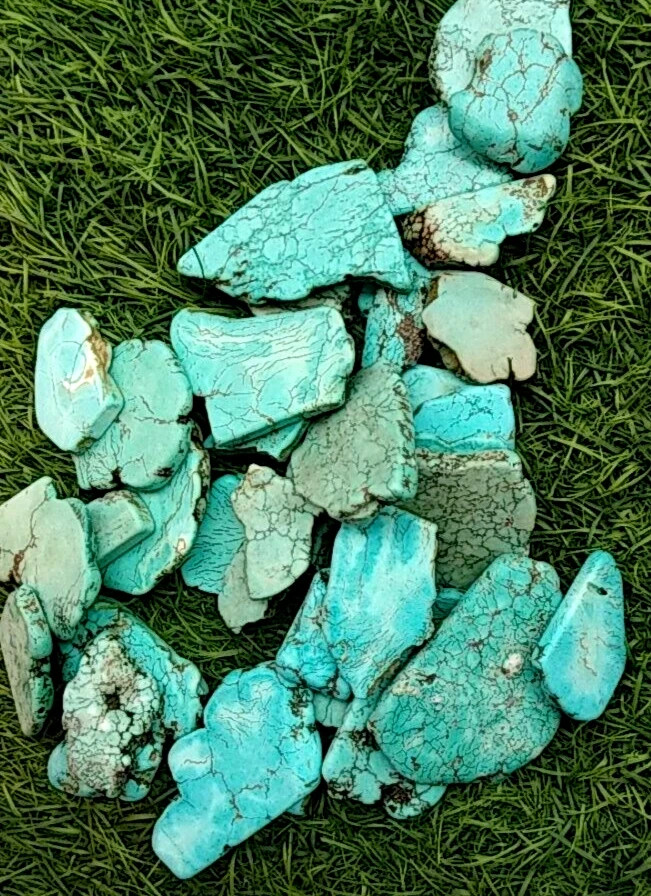 300 Ct+ Certified Arizona Sky Blue Natural Turquoise Slab Loose Gemstone Lot