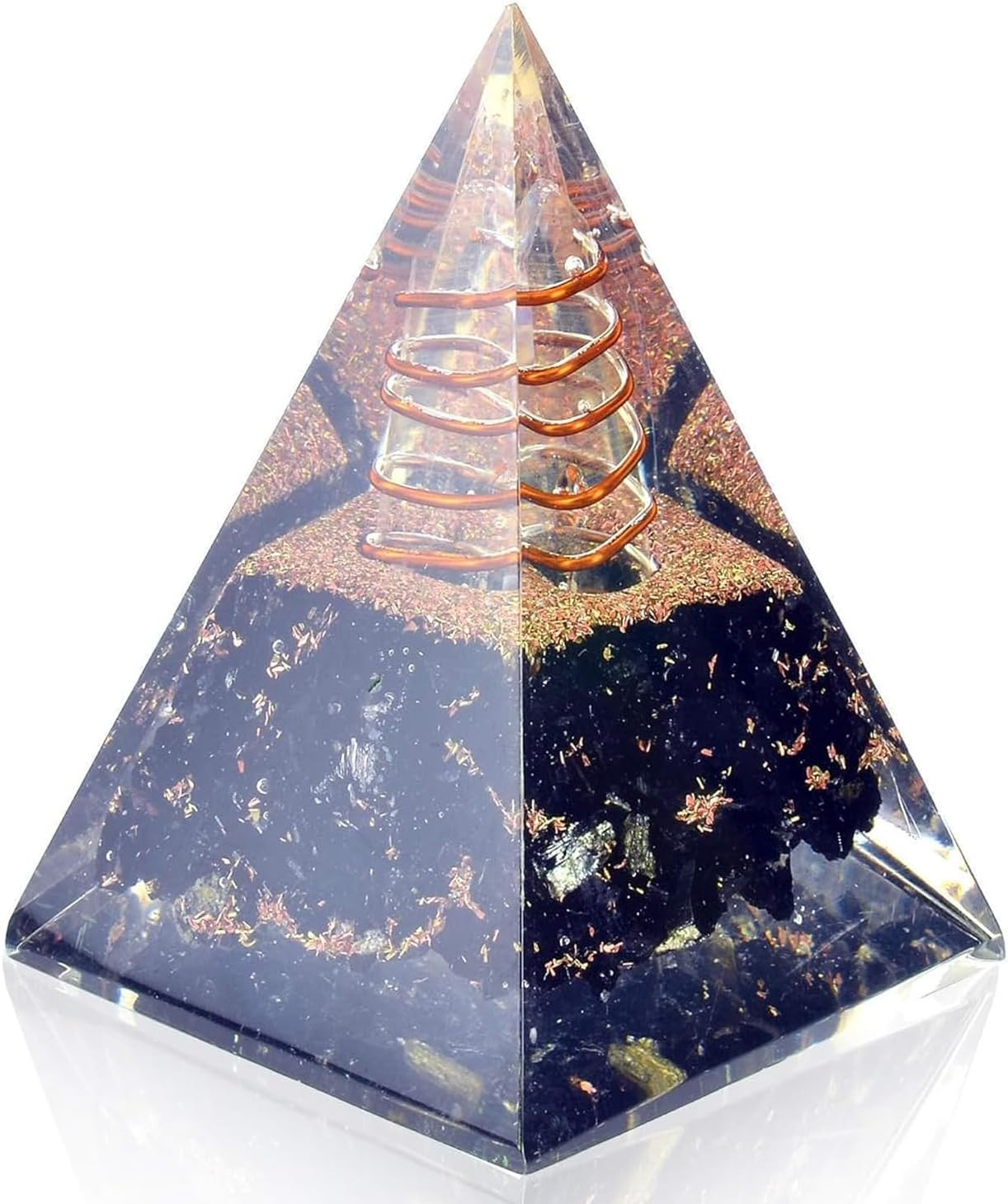 Orgone Pyramid-Black Tourmaline-Crystal-Chakra Balancing Orgone Energy