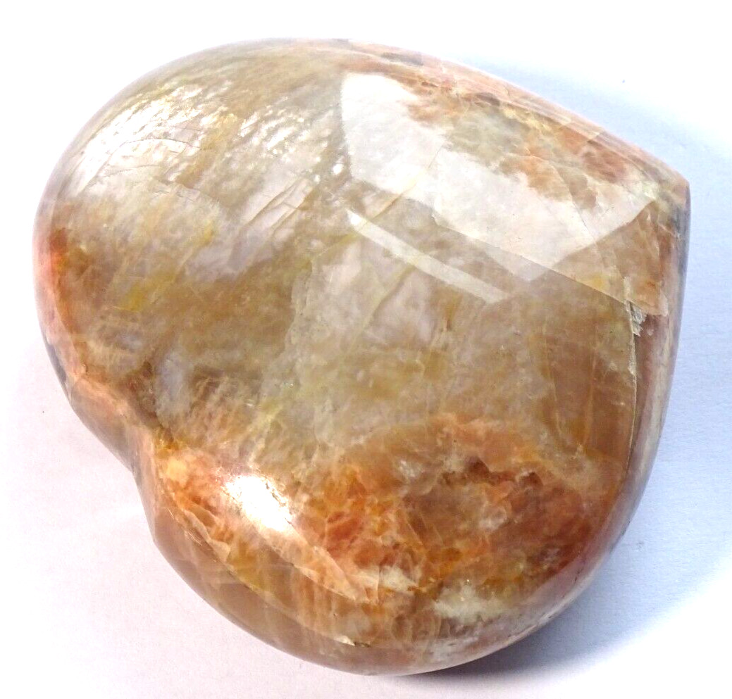 LOVELY LARGE MOONSTONE CARVED HEART 7.5 x 7.3 x 2.9 cms 255 gm Feminine Energy