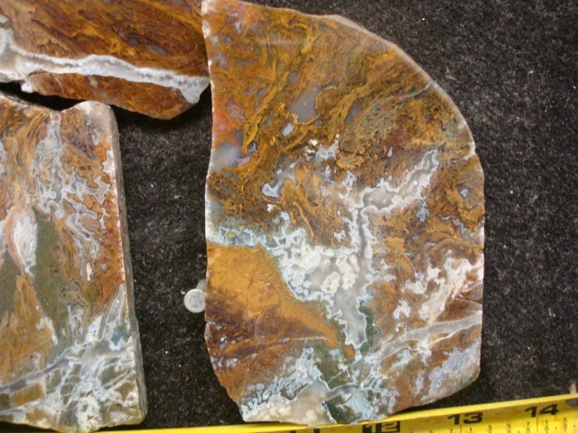 maury mountain moss 2 end cuts 1 slab polished on the face