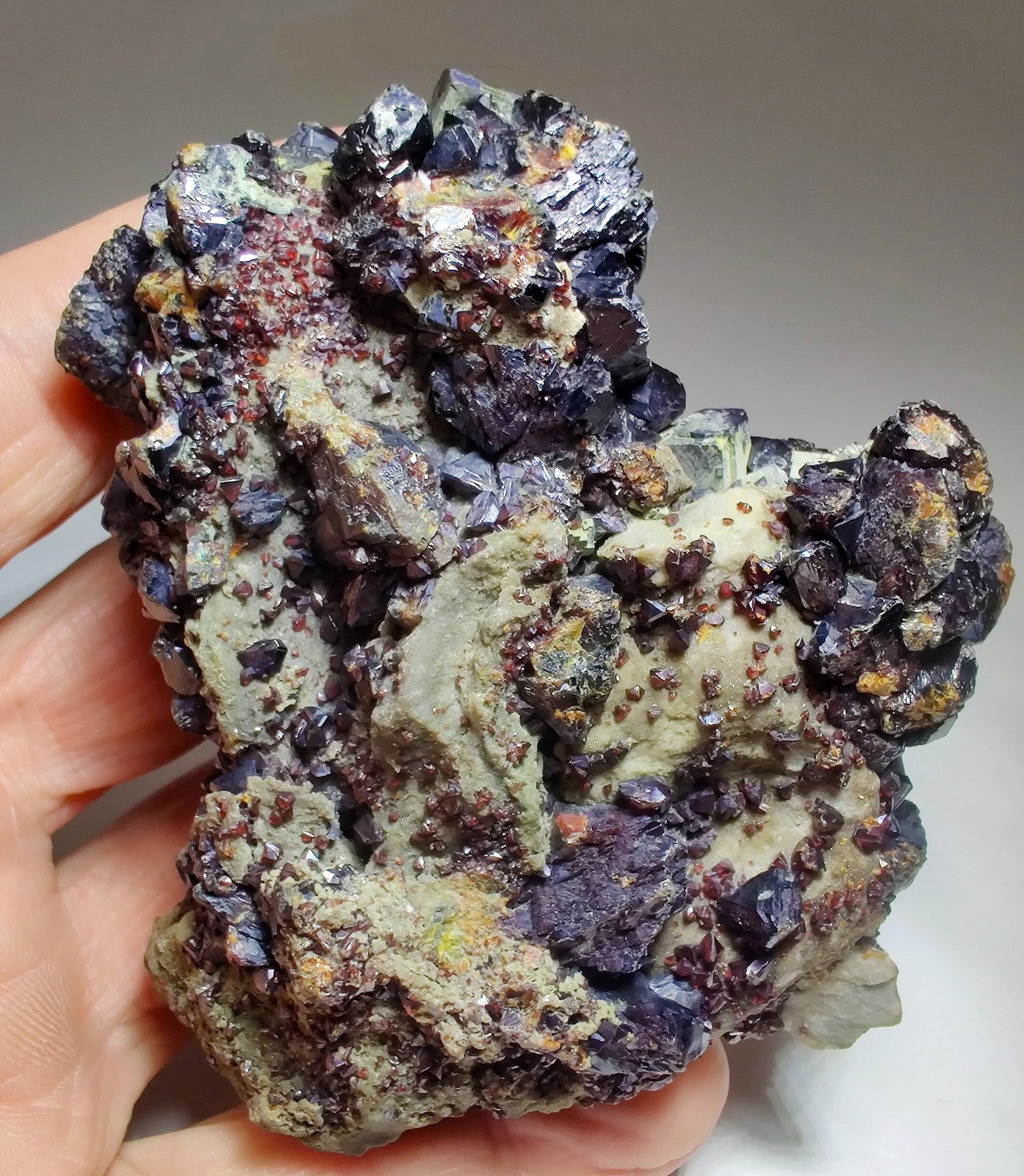 Ruby Jack Sphalerite and Galena crystals on matrix. Picher, Oklahoma. 415 grams.