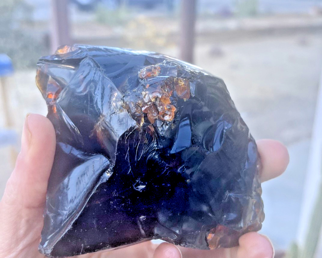 Large Natural Fire Obsidian – Deep Red Fire – 3.75” – Gifted as Glass Buttes