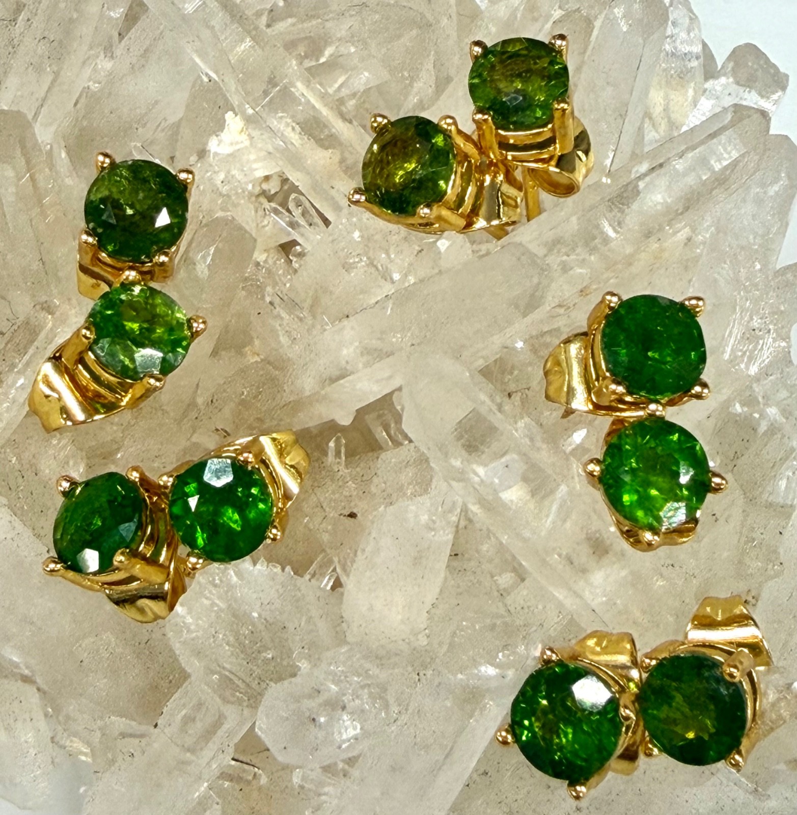 Wholesale 5 Pairs Natural Diopside Stud Earring 5mm