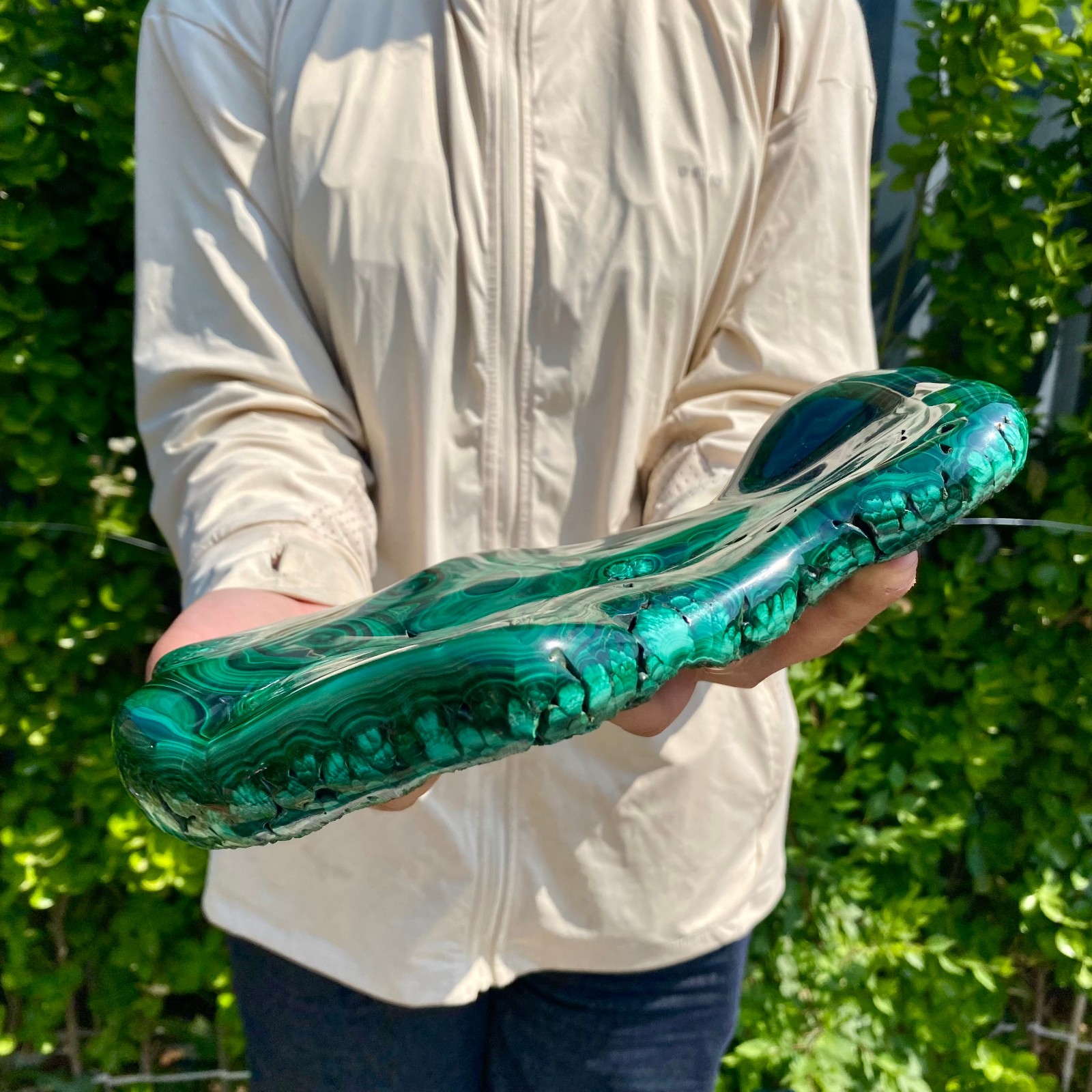 4.85LB Natural glossy Malachite transparent cluster rough mineral sample