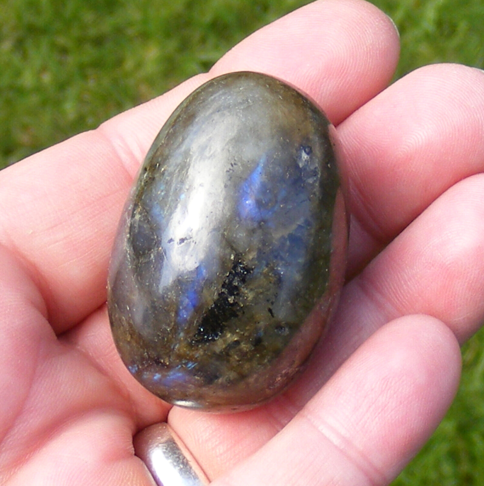 Labradorite Egg Polished Natural Iridescent Blue Flash Gemstone Easter Gift