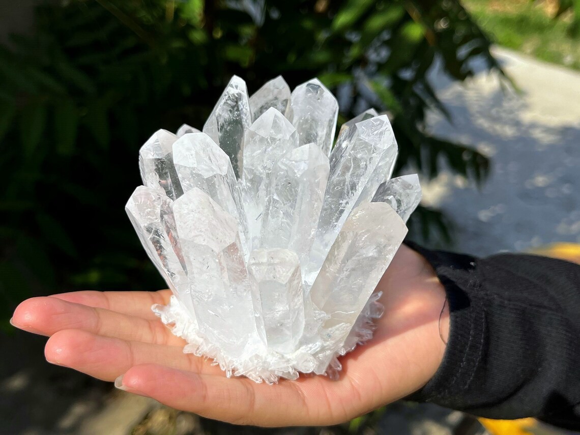 Natural Clear Quartz White Crystal Cluster Raw Mineral Specimen Reiki Home Decor