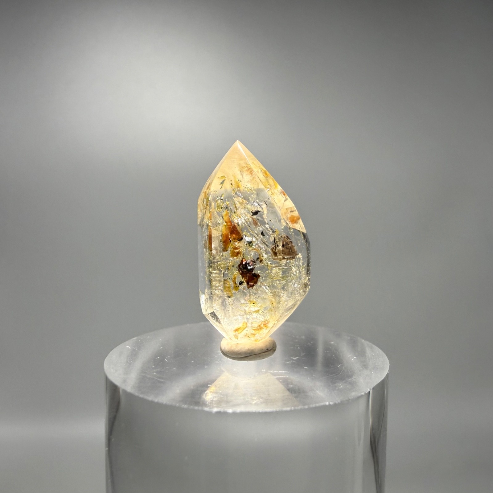 3 Moving Bubbles! RARE Fluorescent Golden Petroleum Quartz Enhydro Crystal
