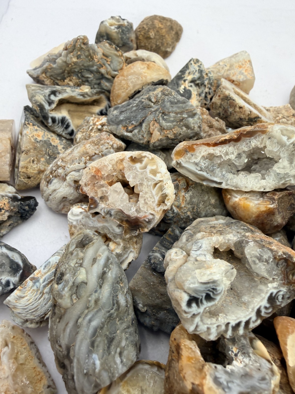 1 2 lb Mini Occo Geodes Brazil Agate Druzy Crystal Variety Lot 9 12pcs 1″