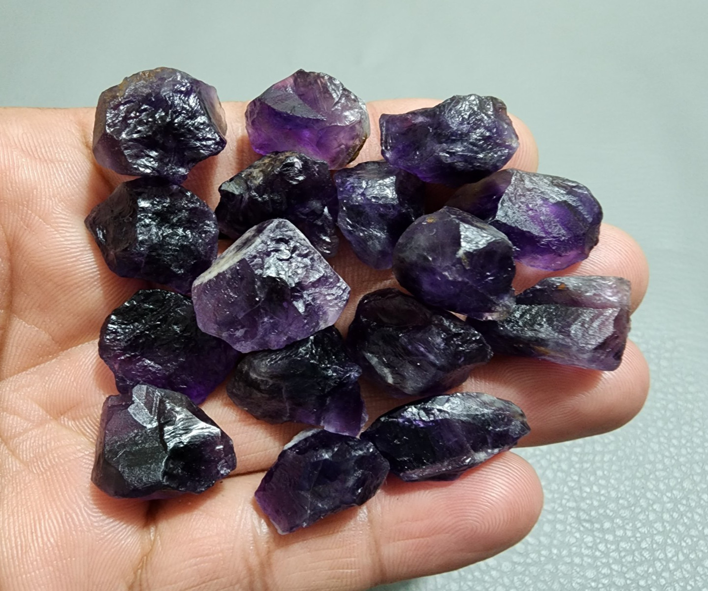 16 Pcs Natural Purple Amethyst Rough Gemstone Raw Size 18-24 MM Crystal Stone