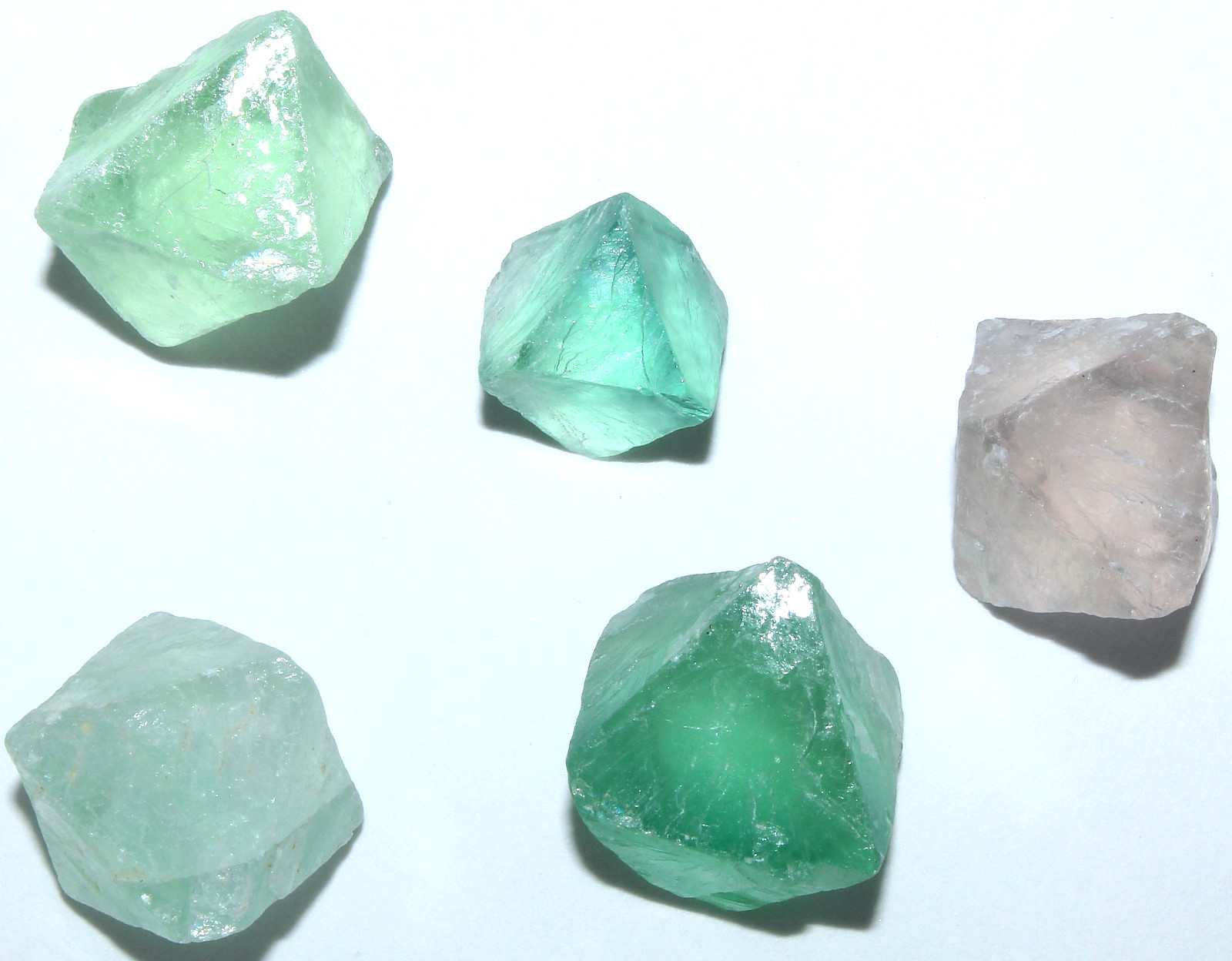 5 AAA Mexican Fluorite Octahedrons / Multi-Color / 38 grams / 3779