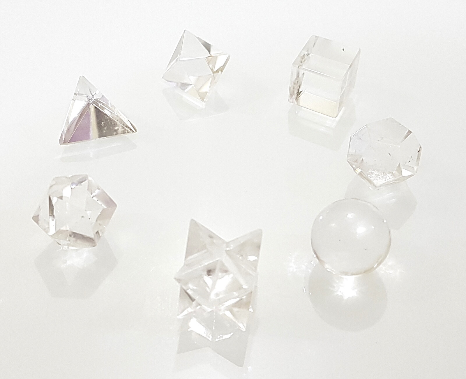 Natural Crystal Quartz Beautiful Clear Crystal Sacred Geometry Set Strong Grid