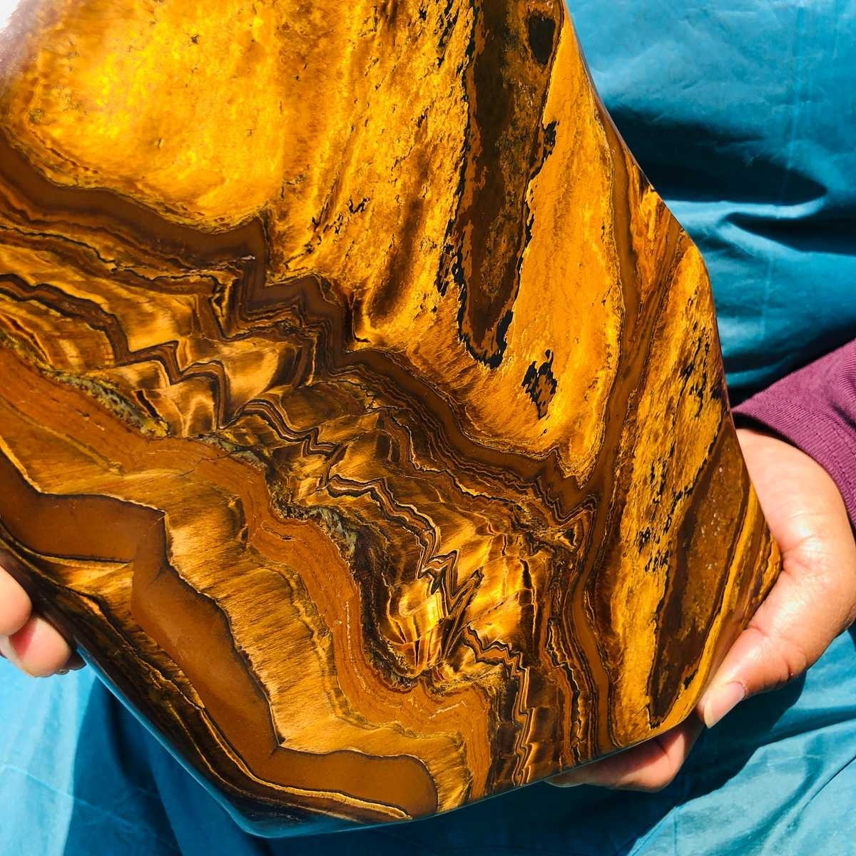 8.99 LB Natural Tiger Eye Polished Specimen Home Decor Raw Healing Stone 5353