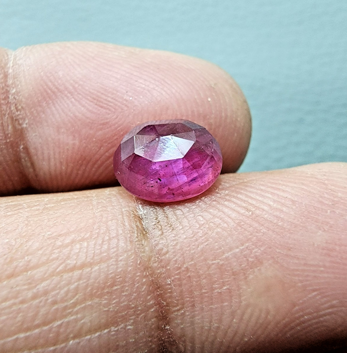 Gorgeous Red Ruby Faceted Oval Cut 4.15Ct Loose Gemstone Jewelry Making For Ring