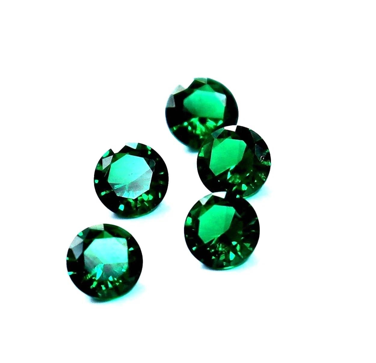3-4 Ct Natural Round Cut Tsavorite Green Garnet Certified Loose Gemstone (5 Pcs)