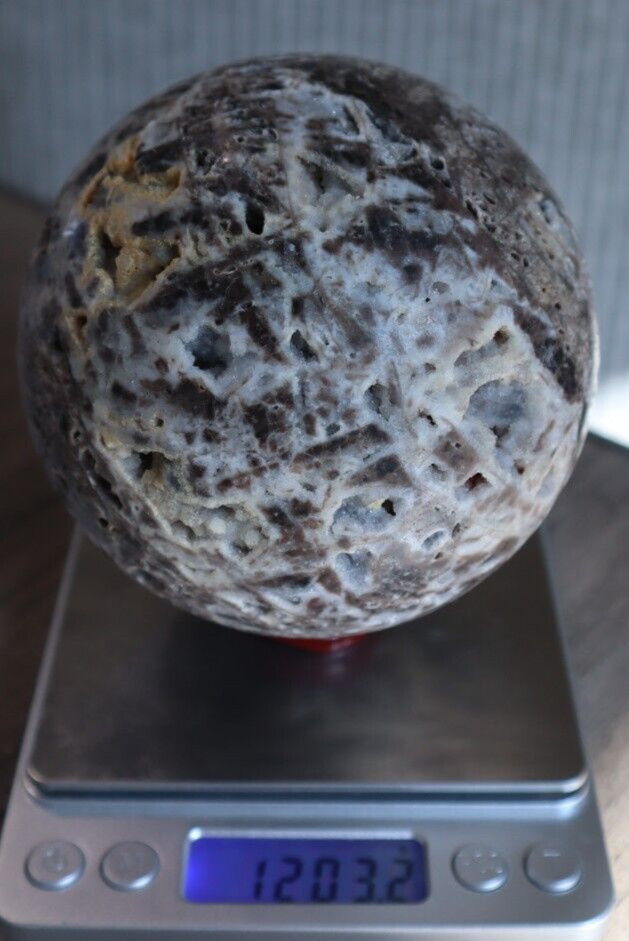 VERY LARGE SPHALERITE SPHERE 96.4 MM/ 1203.2 GRAMS (OVER 2.5 POUNDS)