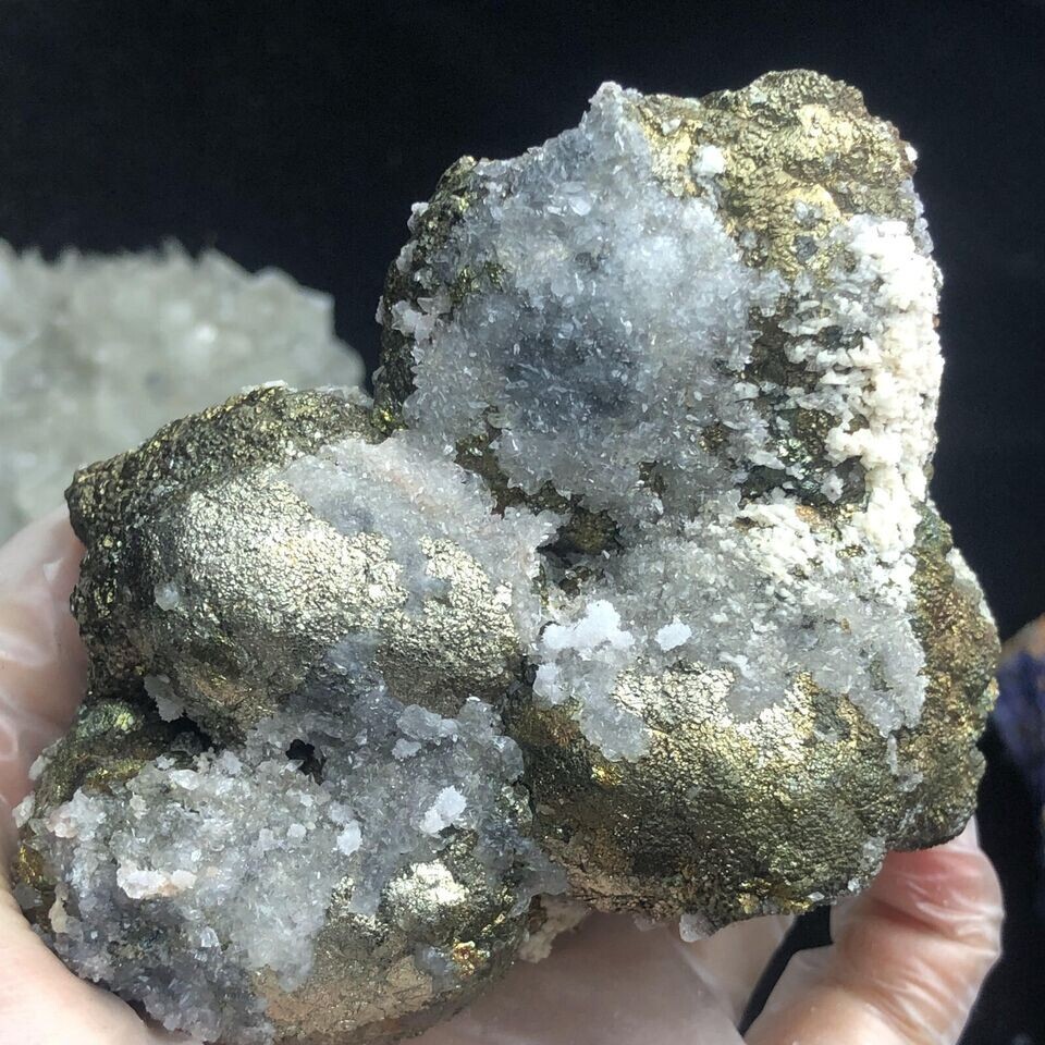 530g Rare Natural Spjerical Rainbows Pyrite & Quartz & Dolomite Mineral Specimen