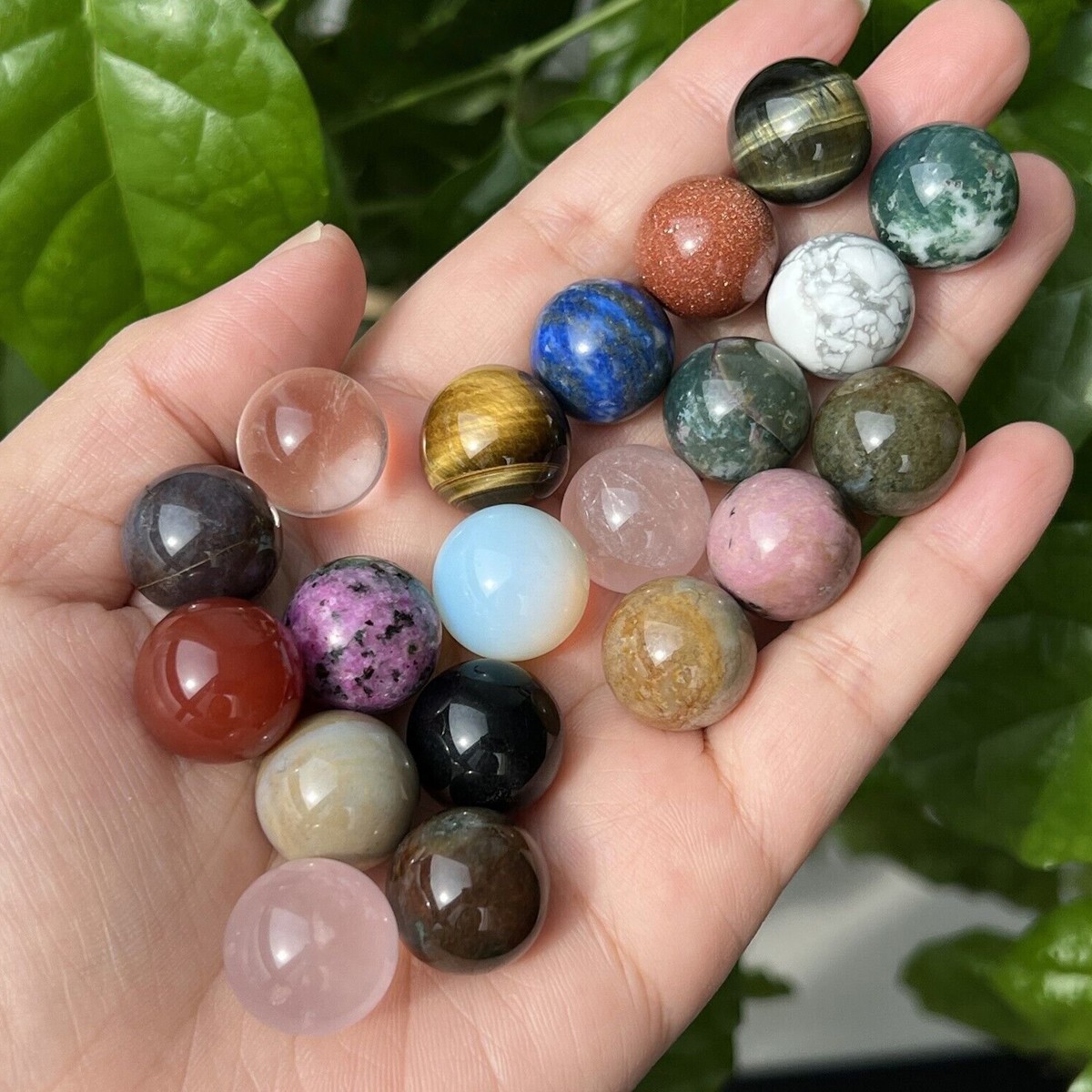 20mm Solid Gemstone Polished Rocks Minerals Crystal Healing Orb Ball Sphere