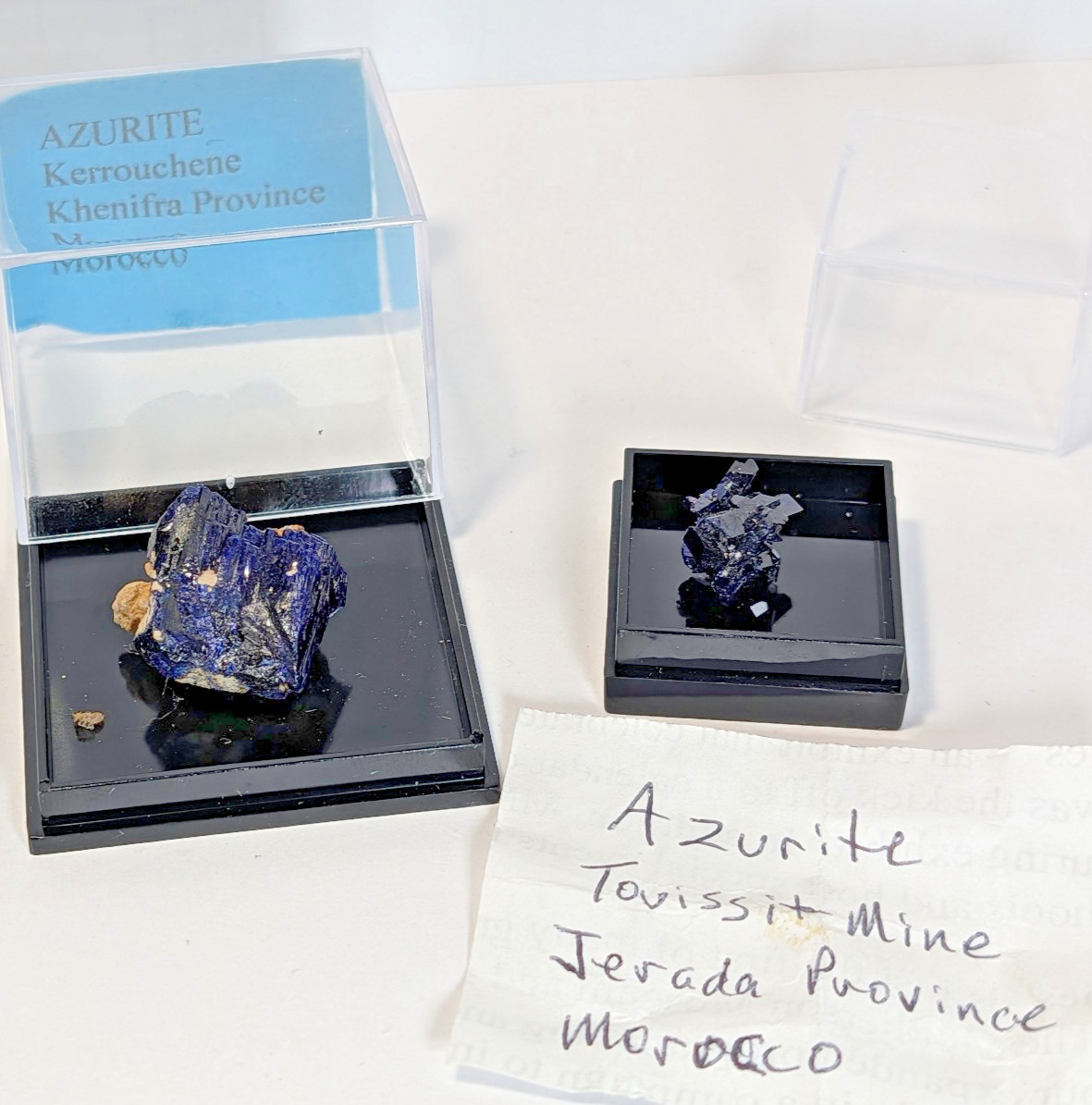 Azurite Specimen Lot of 2 Kerrouchene Khenifra & Jerada Provences Morocco