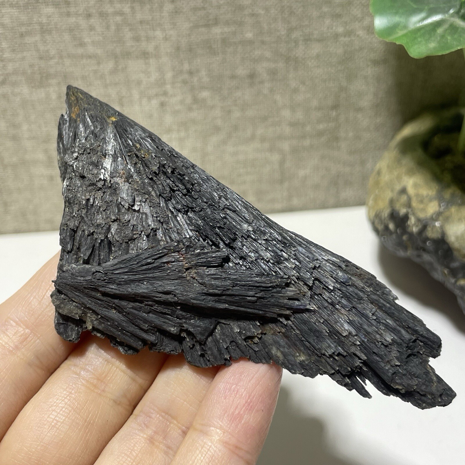 Natural Irregular natural black crystal cluster mineral specimen（dian qishi）76g