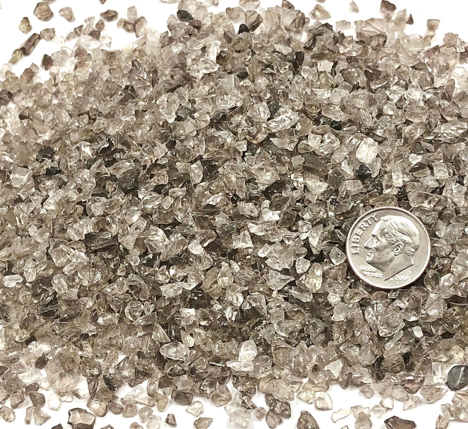 Crushed Smoky Quartz Chips, 4mm-2mm, Crushed Gems & Stone for Resin Art & Crafts