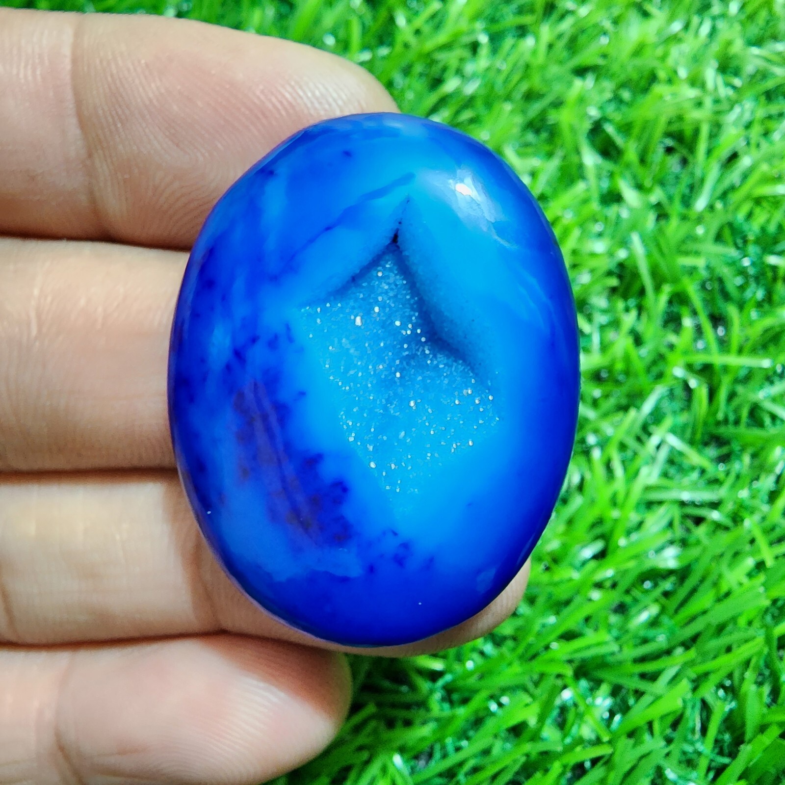 Exquisitely Window Druzy Agate Oval Shape 57.20 Carat Loose Gemstone For Jewelry