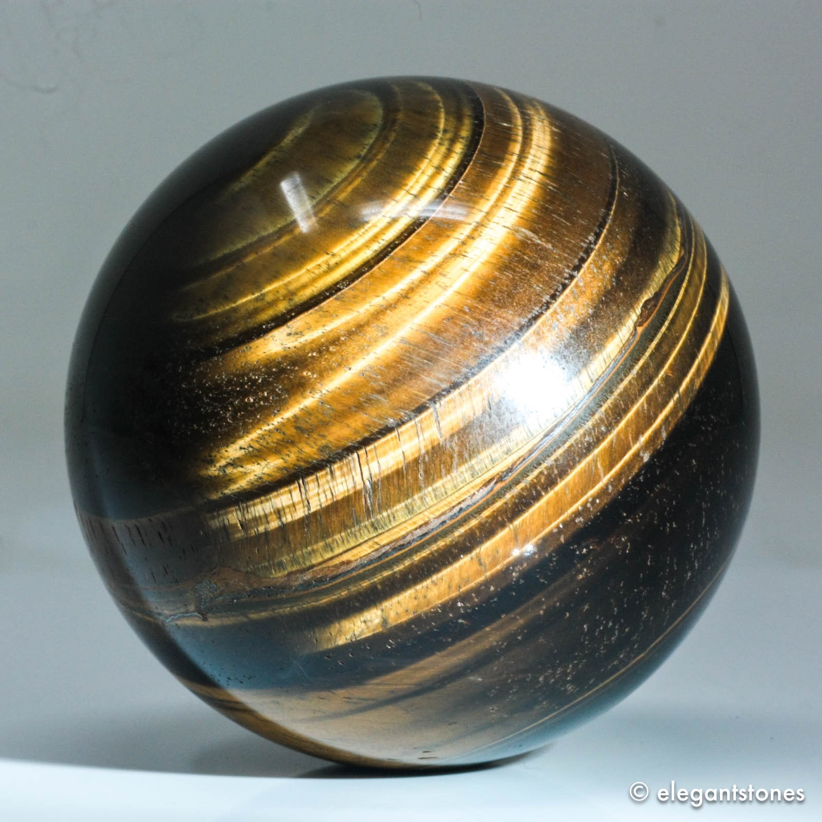 457g69mm Yellow Tiger Eye Sphere Large Crystal Ball Natural Quartz Healing Stone