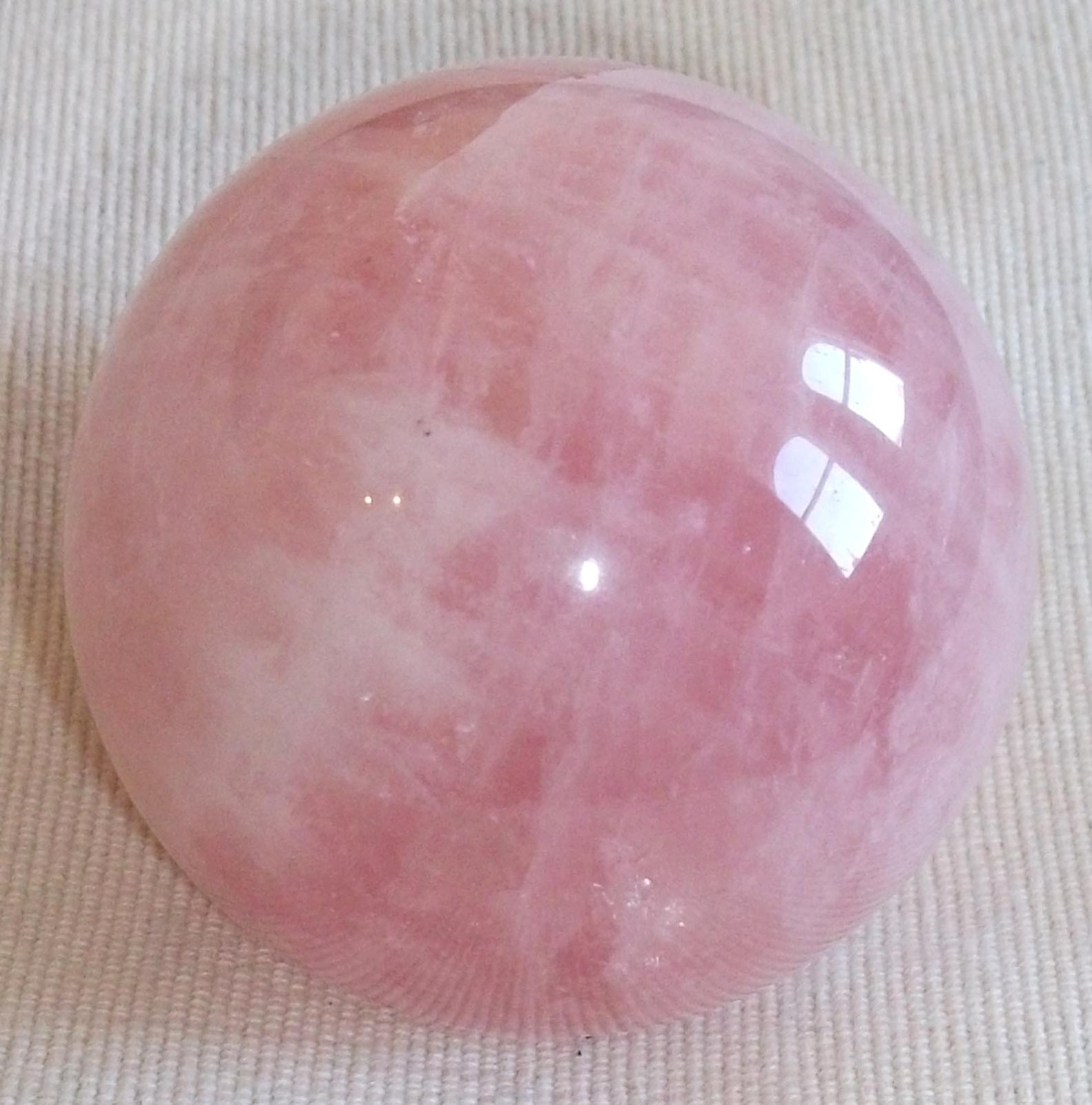 Tumbled and Polished Rose Quartz Sphere (6cm diameter / 280g)