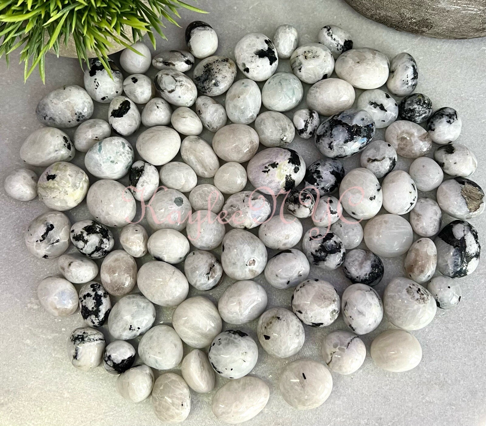 Wholesale Lot 2 Lbs Natural Rainbow Moonstone Tumble Crystal Healing Energy