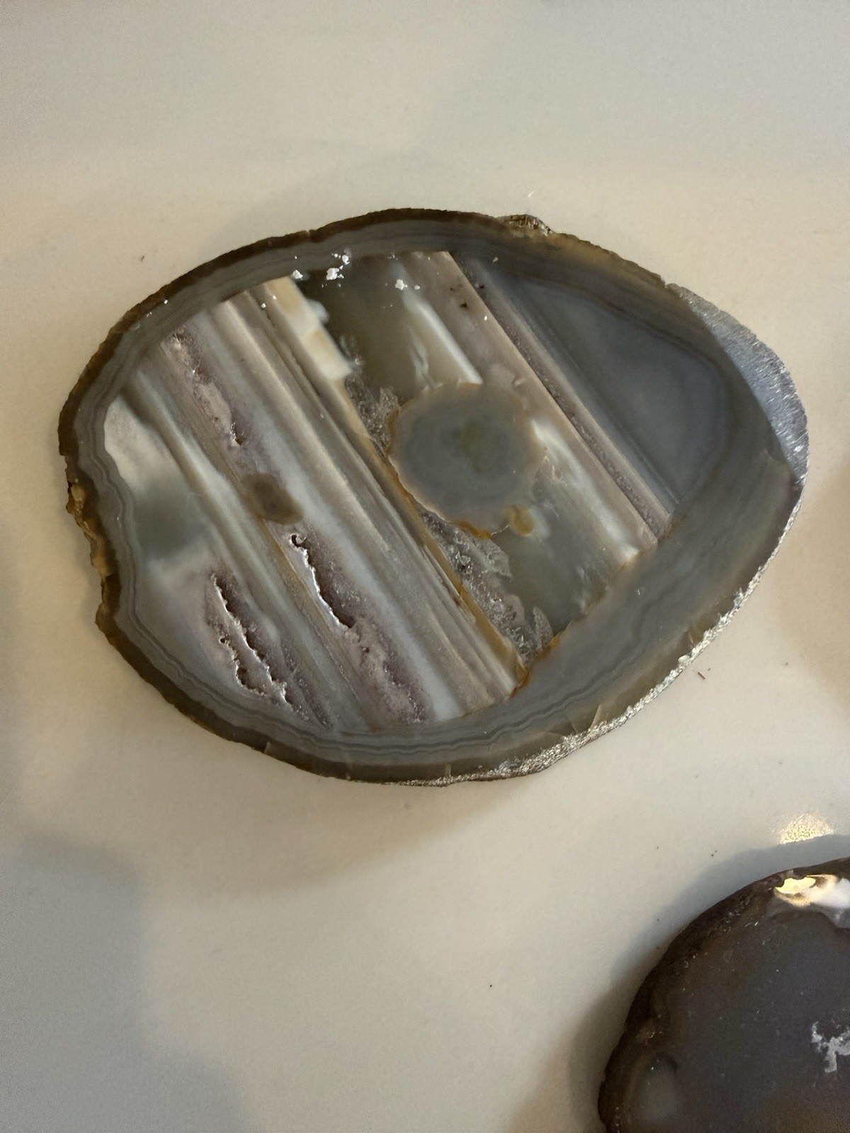 set of 3 agate slices 6” in length
