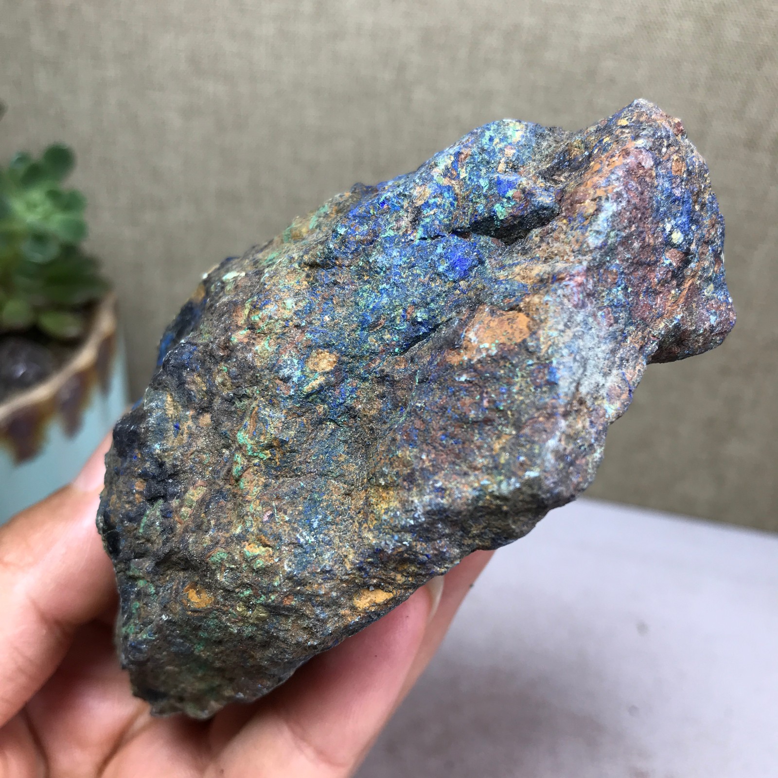 226g Natural Azurite Malachite gemstone Rough original Crystal Specimen A4639